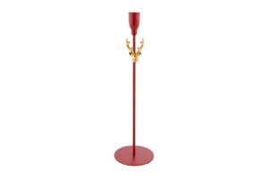 P/CANDELE METALLO ROSSO 9X32,5CM