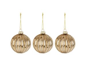 SET 3PZ PALLINE VETRO ORO DIAM.8CM