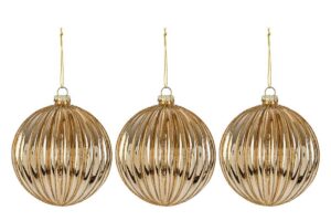 SET 3PZ PALLINE VETRO ORO DIAM.12CM