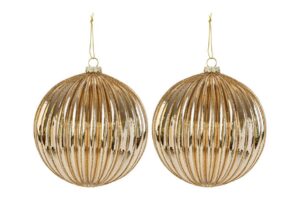 SET 2PZ PALLINE VETRO ORO DIAM.15CM