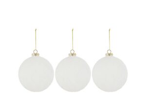 SET 3PZ PALLINE VETRO BIANCO DIAM.8CM