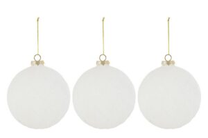 SET 3PZ PALLINE VETRO BIANCO DIAM.12CM