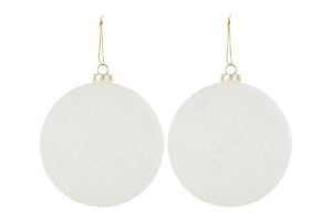 SET 2PZ PALLINE VETRO BIANCO DIAM.15CM