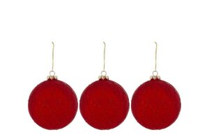 SET 3PZ PALLINE VETRO ROSSO DIAM.8CM