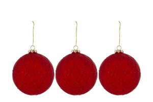 SET 3PZ PALLINE VETRO ROSSO DIAM.10CM