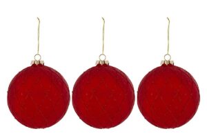 SET 3PZ PALLINE VETRO ROSSO DIAM.12CM