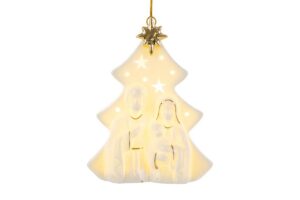 APPENDINO ALBERO SACRA FAMIGLIA LED PORCELLANA 8x10,5CM