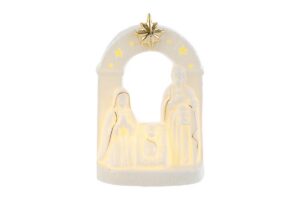 SACRA FAMIGLIA PORCELLANA LED 8,5x5,5xh.12,5CM