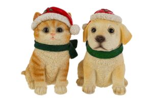 CANE E GATTO NATALIZI RESINA 2 ASS.h.16CM