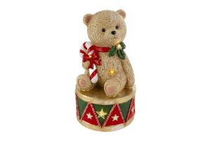 ORSETTO NATALIZIO LED RESINA 21,5x21,5xh.41,5CM