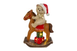 ORSETTO NATALIZIO LED RESINA 28,5x13,5xh.40CM