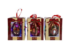 PALLINA PLASTICA LED DEC.STRIPES3ASS.DIAM.8CM