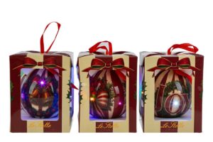 PALLINA PLASTICA LED DEC.STRIPES3ASS.DIAM.10CM