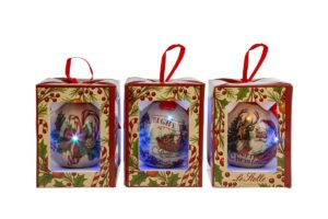 PALLINA PLASTICA LED DEC.VINTAGE3ASS.DIAM.8CM