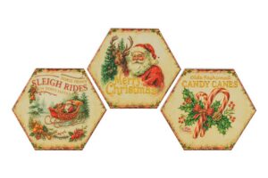 SET 3 PZ MATTONELLA NATALIZIA VINTAGE 3ASS.11x9,5CM