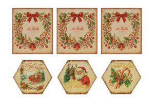 MATTONELLA NATALIZIA VINTAGE C/ASTUCCIO 3ASS.20x17CM