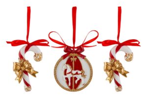 SET 3 PZ DECORAZIONI NATALIZIE RESINA 10,5CM