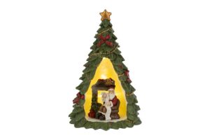 ALBERO BABBO NATALE RESINA LED 12x10xh.18CM