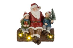 TRONCO BABBO NATALE RESINA LED 16x12xh.17CM