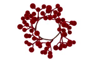 GIROCANDELA BACCHE VELLUTO ROSSOdiam.17CM