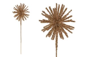 DECORAZIONE NATALIZIA GLITTER ORO diam.16xl.45CM