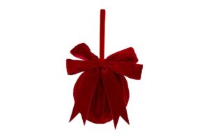 PALLINA FIOCCO VELLUTO ROSSO d.15CM