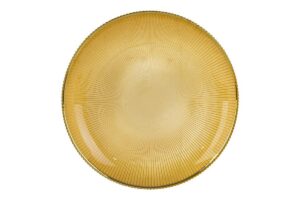 SET 6 PZ PIATTO VETRO ORO FILO ORO diam.31CM