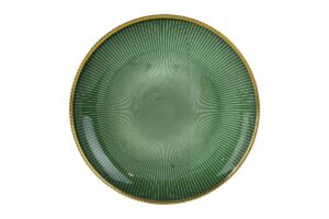 SET 6 PZ PIATTO VETRO VERDE FILOORO diam.31CM