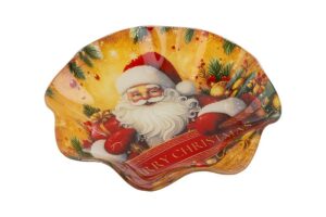 CENTRO TAVOLA VETRO BABBO NATALEdiam.19xh.4CM