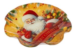 CENTRO TAVOLA VETRO BABBO NATALEdiam.28,5xh.4,5CM