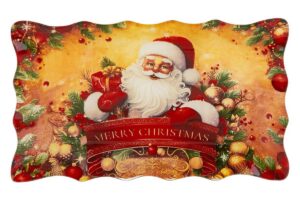 CENTRO TAVOLA VETRO BABBO NATALE24,5x15xh.2CM