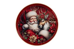VASSOIO NATALIZIO MELAMINA BABBONATALE diam.33xh.4CM