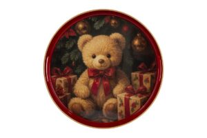 VASSOIO NATALIZIO MELAMINA ORSETTO diam.33xh.4CM