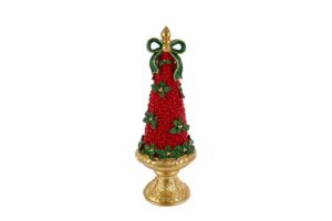 ALBERO NATALIZIO RESINA ROSSO 12,5x12,5xh.35CM