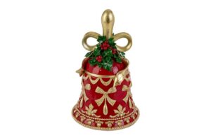 CAMPANA NATALIZIA RESINA ROSSA 17,5x17,5xh.26CM
