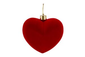 PALLINA VELLUTO CUORE ROSSO 30CM