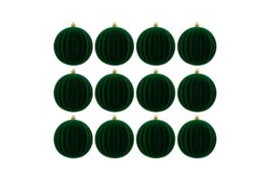 SET 12PZ PALLINA PLASTICA VELLUTO "WATERMELON" diam.8CM VERDE