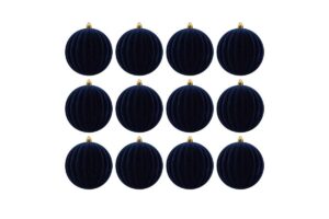 SET 12PZ PALLINA PLASTICA VELLUTO "WATERMELON" diam.8CM BLU