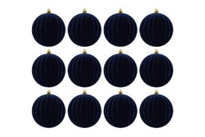 SET 12PZ PALLINA PLASTICA VELLUTO "WATERMELON" diam.10CM BLU