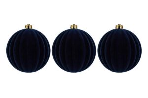 SET 3PZ PALLINA PLASTICA VELLUTO"WATERMELON" diam.15CM BLU