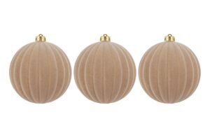 SET 3PZ PALLINA PLASTICA VELLUTO"WATERMELON" diam.15CM BEIGE