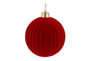 PALLINA PLASTICA VELLUTO "WATERMELON" diam.25CM ROSSO