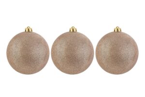 SET 3PZ PALLINA GLITTER CHAMPAGNE diam.15CM