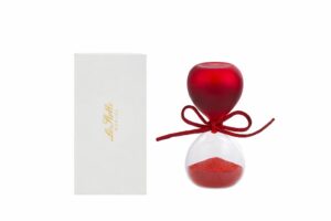 CLESSIDRA VETRO ROSSO SATINATO h.8CM C/ASTUCCIO