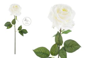 ROSA PLASTICA REAL TOUCH LUNGH.75 CM COL.BIANCO