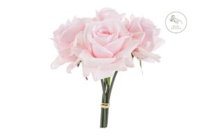 SET 5 ROSE PLASTICA REAL TOUCH 30CM COL.ROSA