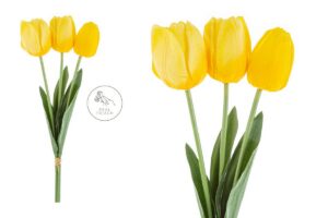 SET 3 TULIPANI PLASTICA REAL TOUCH 50CM COL.GIALLO