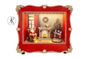BABBO NATALE RESINA LUCI +8 MELODIE 26x10xh.22,5CM