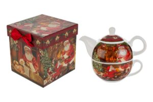 SET TEIERA NATALIZIA PORCELLANA C/ASTUCCIO 14x14,5CM
