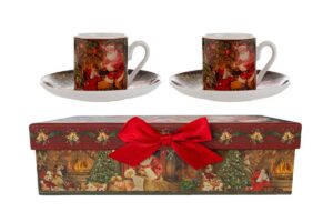 SET 2 TAZZINE+PATTINO PORCELLANAC/ASTUCCIO 22x13,5x6,5CM